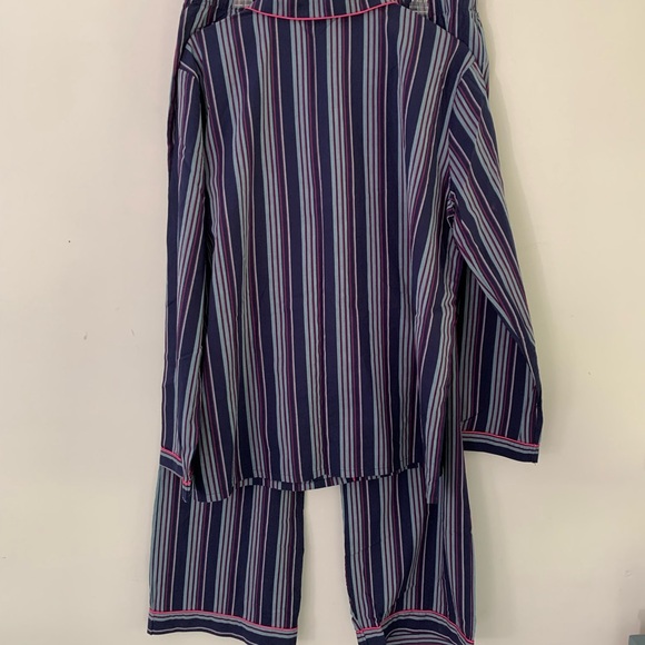 Nordstrom XL Navy Striped 100% Cotton Pajama Set New no Tag - Picture 4 of 16